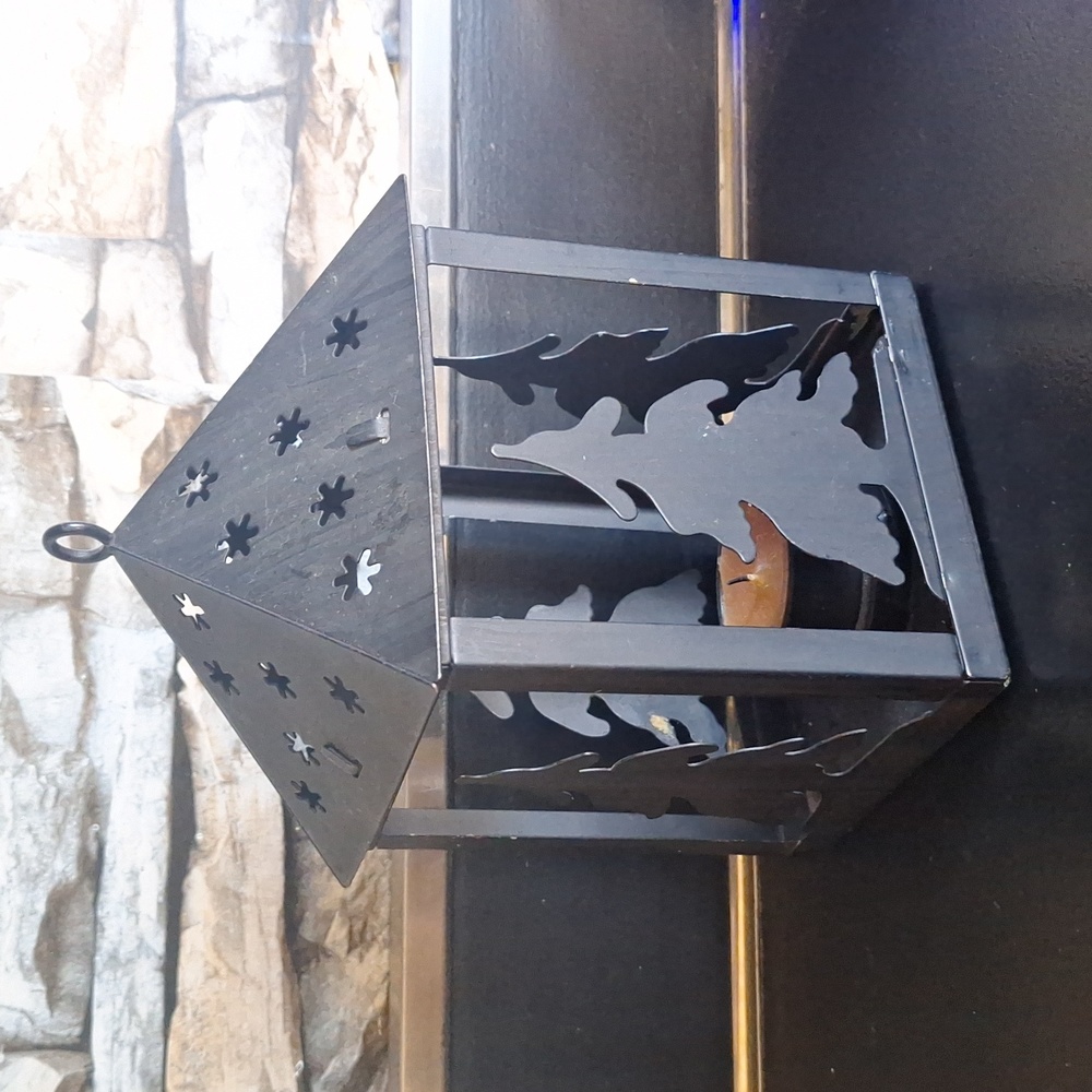 Metal Tree Silhouette Tea Light Candle Holder